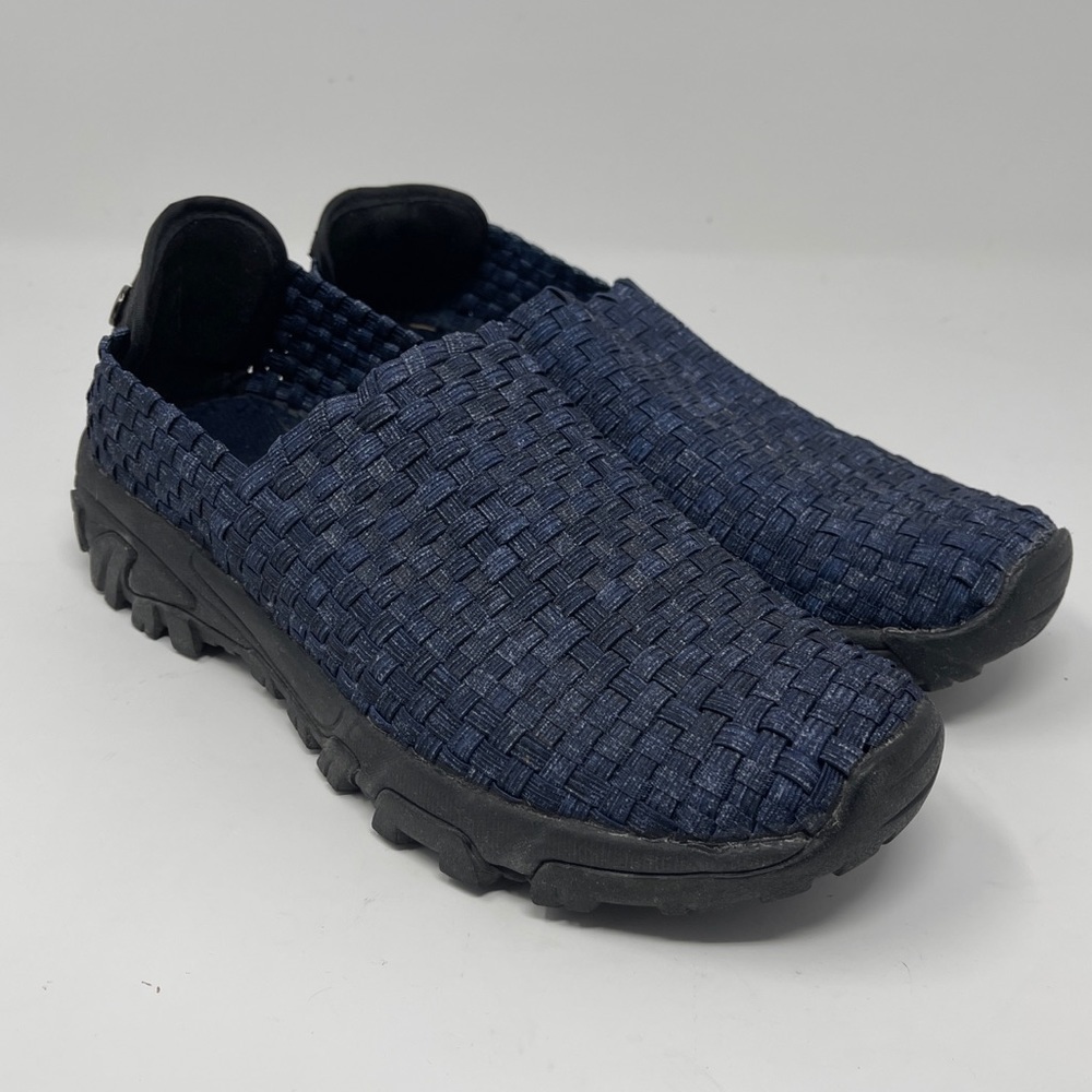 Bernie Mev Metallic Blue Woven Slip On Womens Size EUR 40 (10 US) Casual Flat